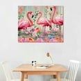 thumbnail image 3 of PIKWEEK Pink Flamingo Bathroom Wall Art Farm Flamingo Bathroom Pictures Wall Decor Motivational Quotes Canvas Painting Rustic Country Framed Artwork for Bathroom Office Bedroom, 3 of 5