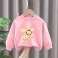 thumbnail image 4 of Girls Fall Winter Cute Flower Print Long Sleeved Sweatshirt + Pants Daily Two Piece Set 6-24 Months 2T 3T 4T 5T 6T Children Pink,3-4 Years, 4 of 5