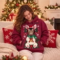 thumbnail image 6 of Goodw7 Oversized Christmas Dog Cat Carrier Hoodie for Women, Pet Pouch Sweatshirt with Cuddle Pocket, Casual Pullover for Holiday Photos and Cozy Evenings, 6 of 9