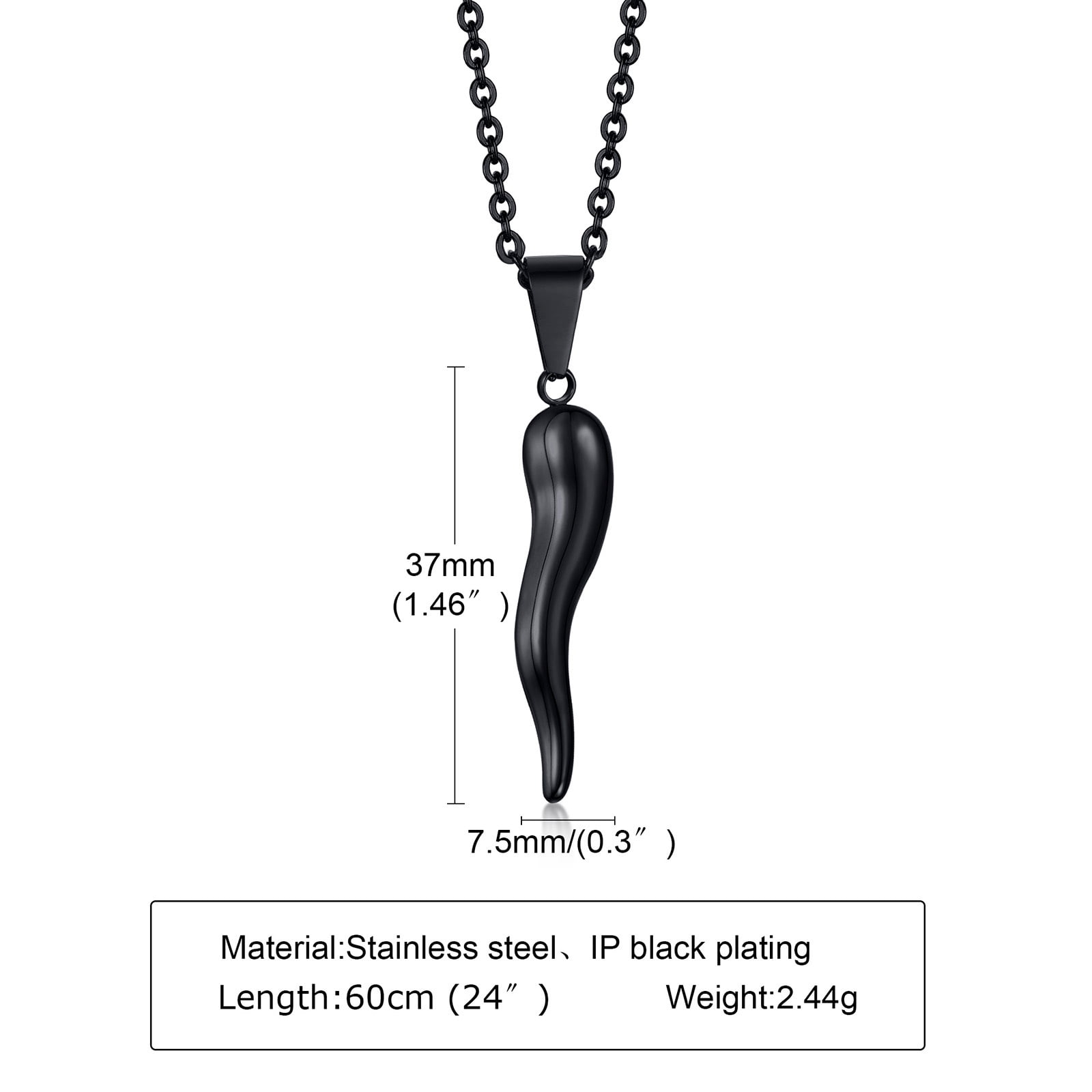 Vnox Italian Horn Necklace for Women 