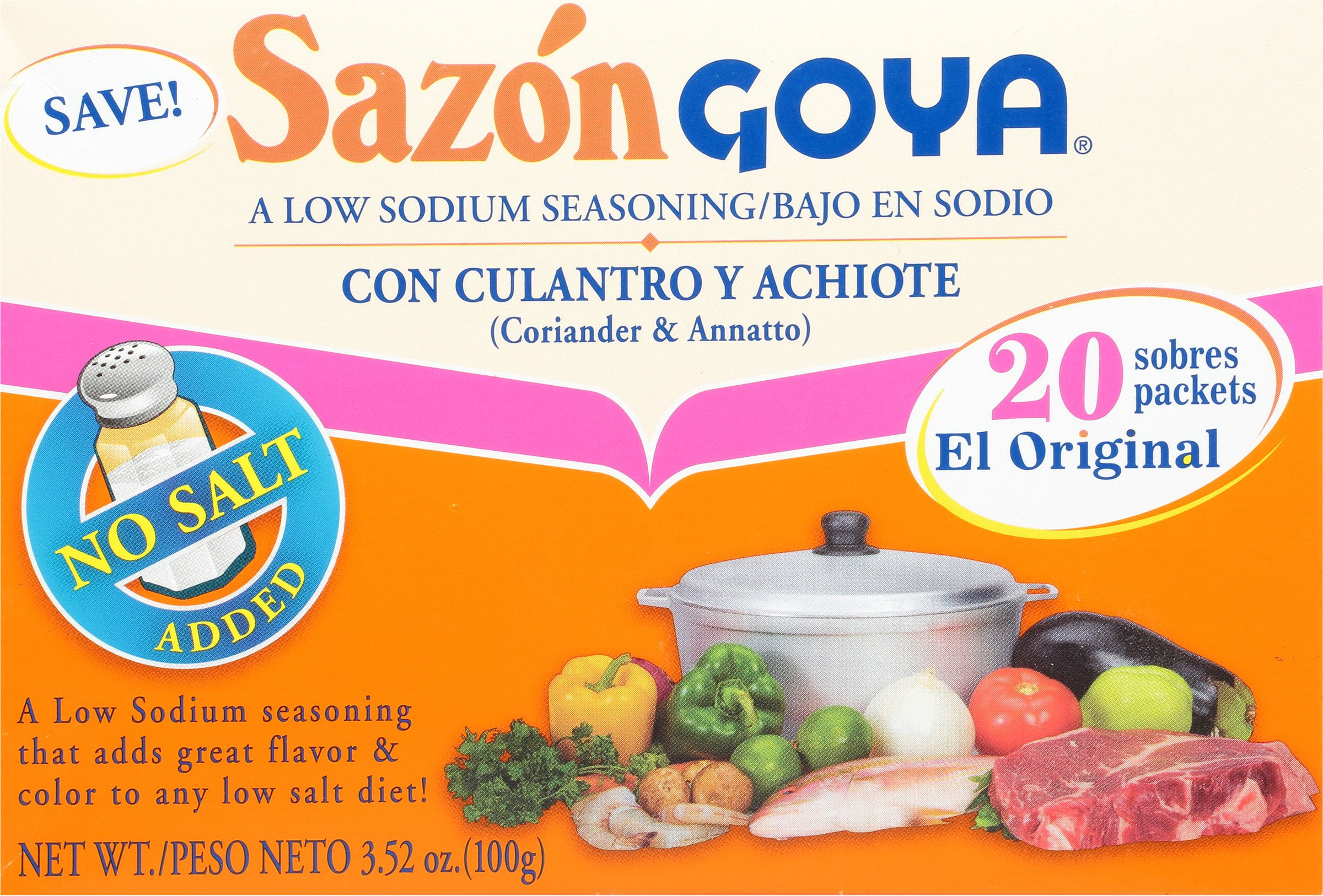 Goya Sazon Coriander y Annatto Low Sodium Seasoning, Ubuy Chile