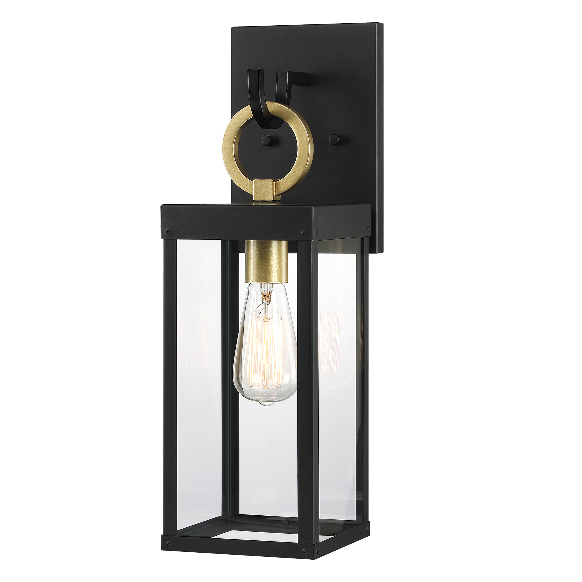 1Light Vintage Outdoor Wall Light Matte Black Porch Light Wall Mount