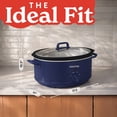 thumbnail image 3 of Gourmia 7 Qt Slow Cooker, 3 Heat Settings, Removable Ceramic Pot, Navy, 3 of 11