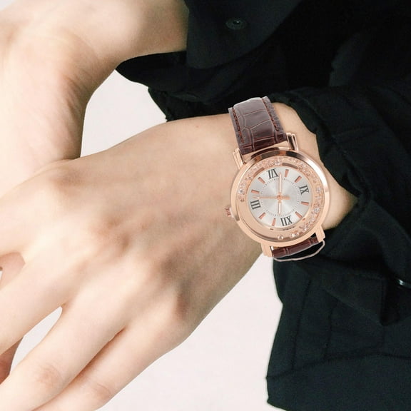 SHOWERORO Quartz Movement Female Watch Lovely Imitation Leather Fashionable Time Keeping 1.8In Band Width