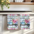 thumbnail image 7 of Spring Kitchen Towels Set of 4, Truck Botanical Rose Leaves Blue White Plaid Absorbent Dish Towels for Kitchen, Microfiber Hand Towel, Quick Drying Tea Towel for Cleaning Decorative Dishcloths, 7 of 7