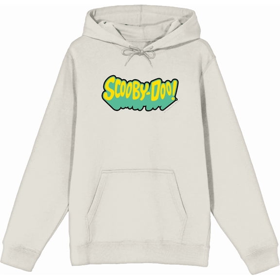 Scooby-Doo Logo Title Adult Sand Long Sleeve Hoodie-Medium