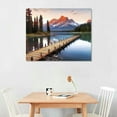 thumbnail image 2 of PRATYUS Fall Decor Static Wood Bridge View Canvas Wall Art Picture 20x16in for Living Room Bedroom Wall Art 20x16in, 2 of 3