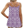 thumbnail image 6 of Goodeals Printed Tank Tops for Women Summer Loose Flowy Shirts Fashion Double Spaghetti Strap Camisole Dressy Casual Sleeveless Work Blouses Square Neck Outfits(Purple,XL), 6 of 6