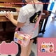 thumbnail image 5 of Qarigey Bolso para niños Diseño lindo Suavidad Regalo de Navidad Paquete de cofre pequeño liviano Múltiples patrones Llaves Monedero Bolsas de mensajero y de hombro Rosado, 5 of 6