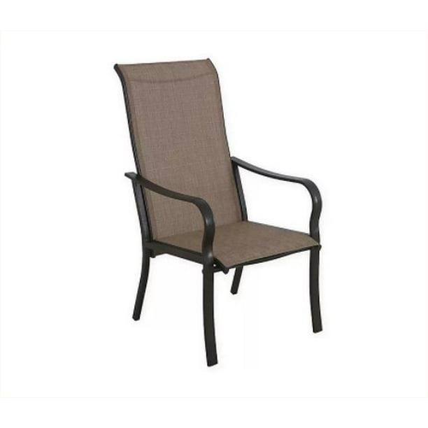 Never Rust Aluminum Outdoor Sling Dining Chairs In Brown Set Of 2 Com Never Rust Aluminum Outdoor Sling, Aluminum Outdoor Furniture Rust