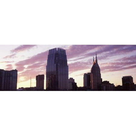 Pinnacle at Symphony Place and BellSouth Building at sunset Nashville Tennessee USA 2013 Stretched Canvas - Panoramic Images (36 x (Best Place To See Symphony Of Lights Hong Kong)
