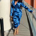 thumbnail image 3 of Gibobby Vestido largo para mujer, de verano Vestido casual de mujer Moda floral Plisado Manga larga Slim Fit Elegante Maxi vestido(Azul,G), 3 of 5