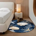 thumbnail image 2 of Round Rugs 3Ft, Coastal Round Area Rug Washable Indoor Throw Carpet, Summer Beach Starfish Shell Sea Coral Navy Blue Small Non Slip Circle Rug for Bedroom Living Room Home Decor Aesthetic, 2 of 8