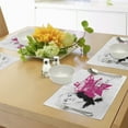 thumbnail image 4 of Ambesonne Fashion Place Mats Set of 4, Inspirational Vogue, Standard Size, Pale Grey Black Pink, 4 of 6