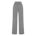 thumbnail image 6 of Efsteb Yoga Pants Women High Waist Stretch Casual Soft Straight Leg Bottoms Workout Wide Leg Pants Gym Fitness Athletic Yoga Jogger Trouser (Gray,M), 6 of 7