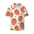thumbnail image 2 of Lsque Hand Drawn Strawberry print Men's Cuban Collar Short Sleeve Shirt Summer Beachwear Casual Button Down Fashionable Vacation Leisure Shirt-4X-Large, 2 of 7