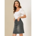 thumbnail image 4 of DARING DIVA Women's Ripped Hem Washed Jeans Denim Skirt XS Black, 4 of 6