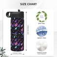 thumbnail image 4 of Yiaed Colorful Guitar Print Water Bottle with Straw Lid, Stainless Steel Double Wall Insulated Water Bottle | Leak-Proof and Spill-Proof Water Bottle, 4 of 8