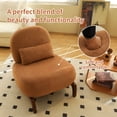 thumbnail image 6 of CQSXDA Accent Chair with Solid Wood Legs, Soft Cushioned Armless Living Room Seating for Bedroom and Waiting Room，Caramel, 6 of 14