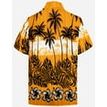 thumbnail image 5 of HAPPY BAY Men's Hawaiian Shirts Short Sleeve Button Down Shirt Men's Hawaii Shirts Boho Vacation Casual Summer Beach Shirts for Men Funny 4XL Dark Bushy, Gold, 5 of 6
