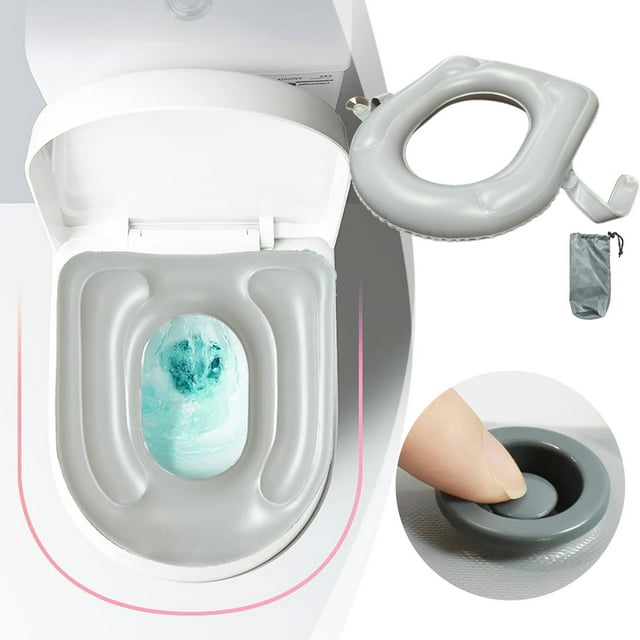 SHAGUOZHOU Elderly Inflatable Toilet Seat Pad With Suction Cup For Household Use Toilet Seat For Seniors Commode Mats for Toilet Disposable around The Toilet Rug Memory Foam Toilet Commode Rug Padded
