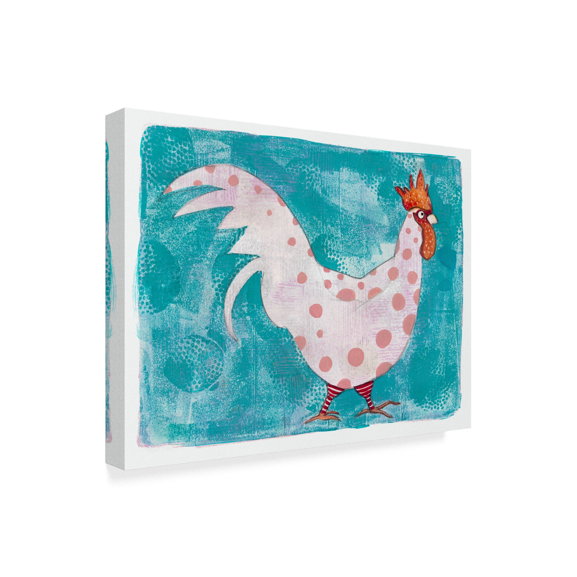 Trademark Fine Art 'White Rooster With Red Socks' Canvas Art by Maria Pietri Lalor