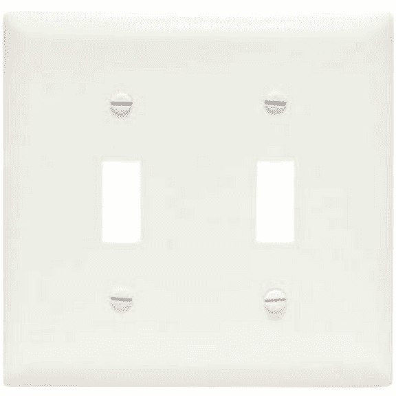 Pack of 10- Sterl Lighting- Double Toggle Switch Wall Plate, Standard Size 2-Gang, Unbreakable Polycarbonate, Size 11.5 cm x 11.6 cm, UL Listed, CE certification