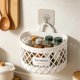 thumbnail image 4 of Free And Effortless Plastic Hanging Storage Basket Hollow Out Desktop Organizer With Handle For Bathroom Kitchen Bedroom Desk, 4 of 8