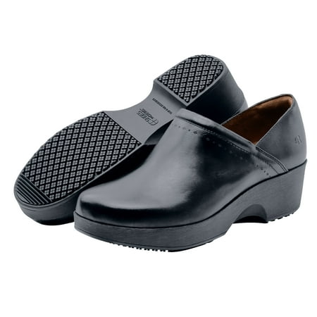 Shoes for Crews Lila Juno Black Slip Resistant Women's Work Clogs, Black Nursing Shoes