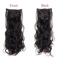 thumbnail image 2 of SHCKE Clip in Hair Extensions 24 Inch Hairpieces 8 Pieces Set Clip On Hair Extension Curly Double Weft Hair Extensions Synthetic Hairpiece for Women Natural Black, 2 of 6