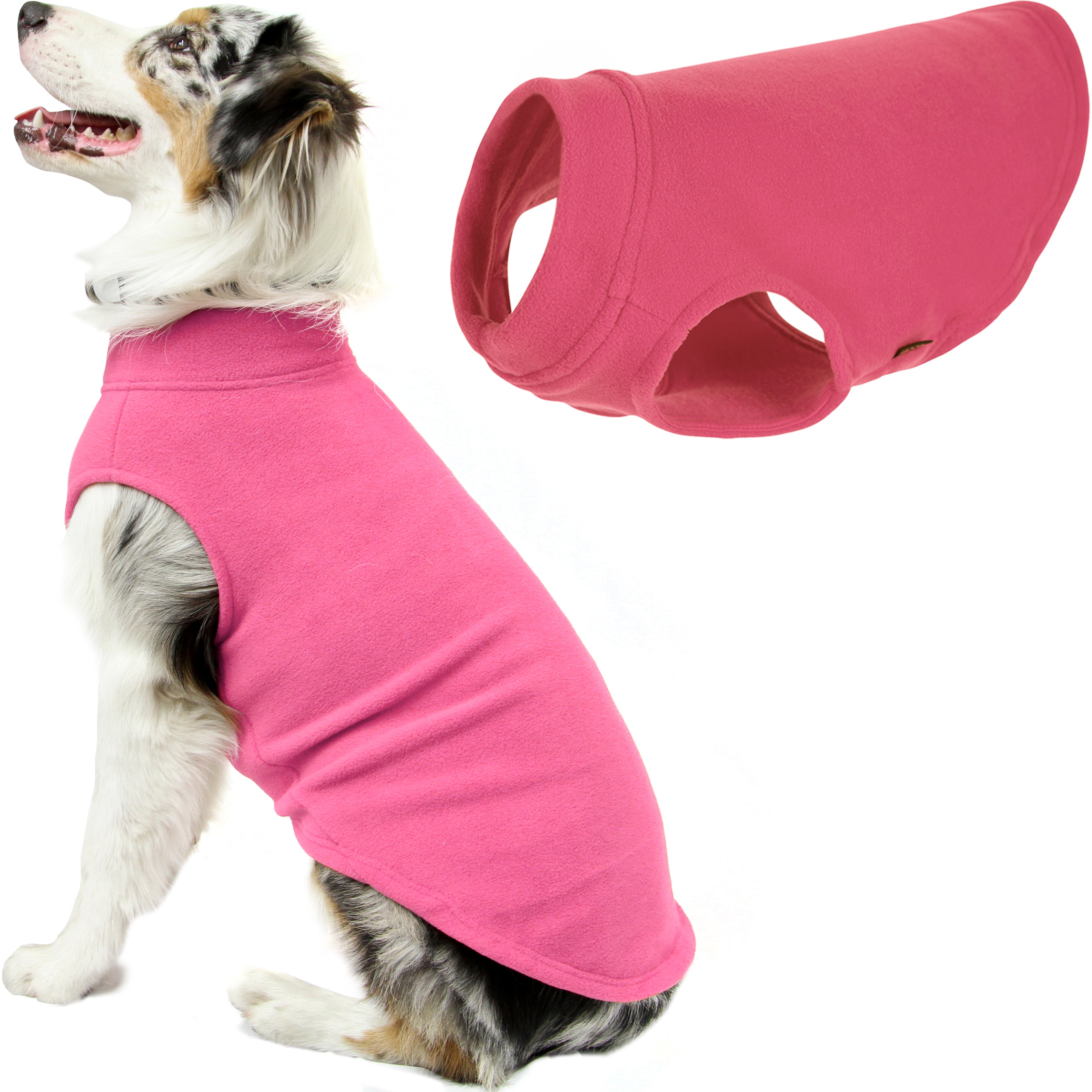 Gooby Stretch Fleece Vest Dog Sweater Pink, Small Warm Pullover