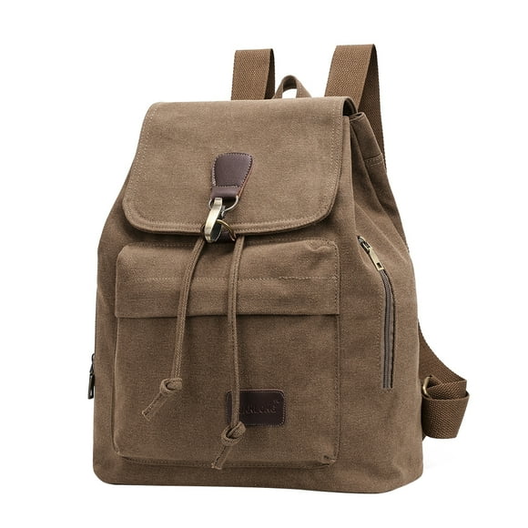 Mochila escolar vintage de lona, moderna, informal, de gran capacidad, para niños y niñas (café)