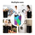 thumbnail image 4 of DouZhe 50L Rectangular Laundry Basket, Geometric Colorful Modern Graphic Prints Waterproof Foldable Laundry Hamper with Aluminum Handles, 4 of 6