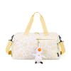 Diaper Bag Tote, Cute Floral Duffle Bag with Pendant, Large Capacity Flower Storage Bag for Work Commute Travel (Yellow)