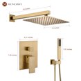 thumbnail image 3 of Mondawe 12 Inch Wall Mounted Handheld Shower Heads, Rainfall Shower Faucet Fixture Combo with Handheld Spray, 3 of 8