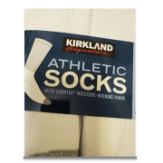 Kirkland Signature Men's Athletic Sock, 8 Pair, Regular (White)