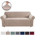 thumbnail image 1 of H.VERSAILTEX 1-Piece Jacquard Spandex XL Sofa Stretch Slipcover, Sand, 1 of 7