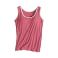 thumbnail image 5 of WTXUE Camisole Tops Sleeveless Tops Fashionable Casual Padded Tank Top Without Wire Bra Cup Integrated Suspenders Bandeau Tops Camisole Tops for Women Built In Bra Loose Tank Tops Hot Pink 4Xl, 5 of 8