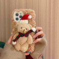 thumbnail image 2 of Funda para iPhone 12 Pro Max con muñeco de Dibujos Animados, Funda Suave y Esponjosa de Piel de Felpa Linda en 3D Compatible con la Funda para iPhone (iPhone 12 Pro Max, Oso de Navidad Bro, 2 of 5