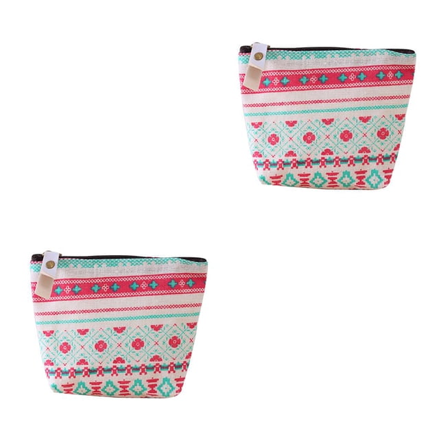 serony Mini Women Cartoon Holder Wallet Money Bags Key Card Wallet Zipper Purse folk-custom 2Set