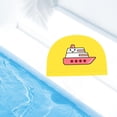 thumbnail image 3 of Gorro de natación para niñas, , PU, ​​con lindo estampado de animales, suave, impermeable, duradero, gorro de natación para para la playa / Barco amarillo Soledad Nadar infantil, 3 of 8