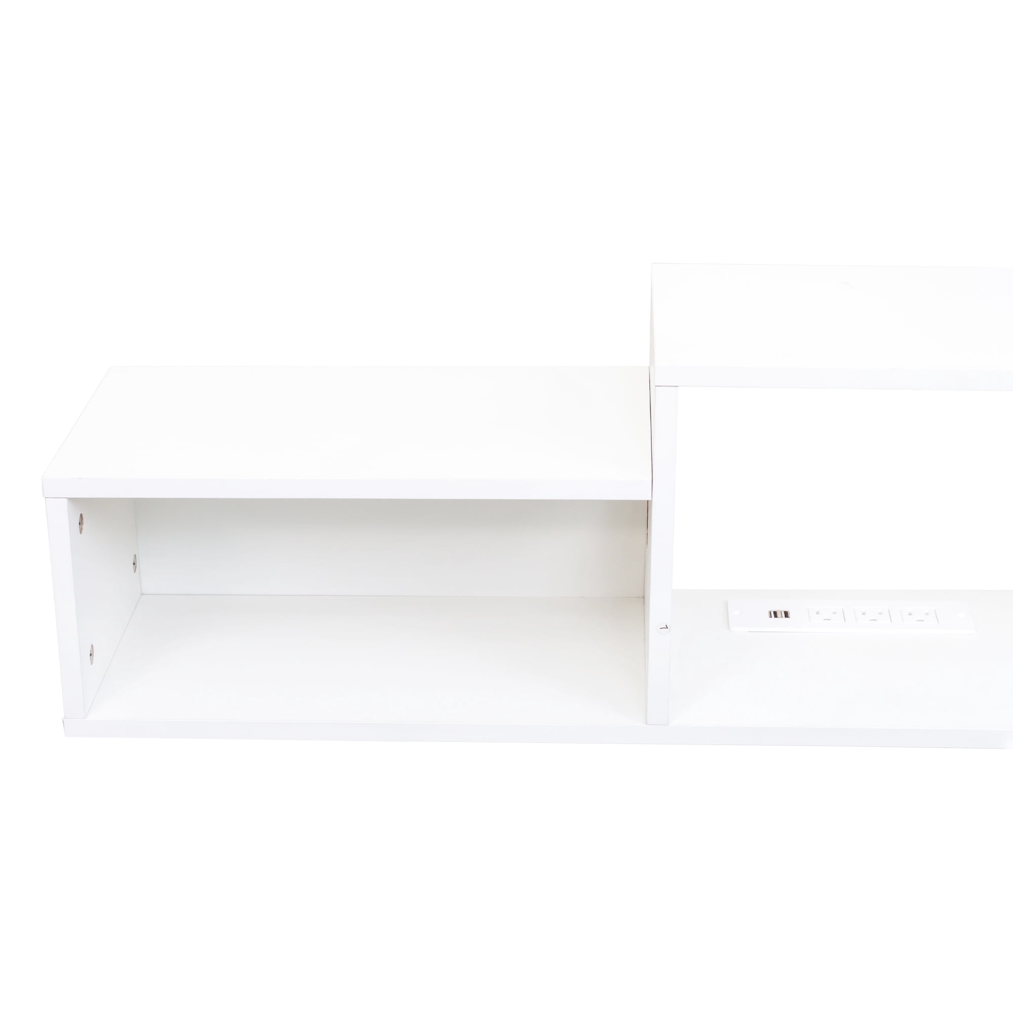 Mintazer Floating Wall Shelf with LED Lights, 3-Section Wall-Mounted Display Shelf, White