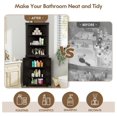 thumbnail image 6 of Corner Cabinet, Freestanding Corner Shelf with 2 Doors and 3 Shelves, Bathroom Corner Storage Cabinet for Bathroom, Living Room, Bedroom or Kitchen (Espresso), 6 of 7