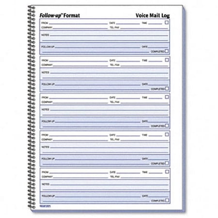Rediform Voice Mail Message Log 8 x 10-5/8 500 Sets/Book