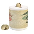thumbnail image 1 of Seahorses Nautical Piggy Bank, Graphic Colorful Beach Coral Reef Vintage Design Print, Ceramic Coin Bank Money Box for Cash Saving, 3.6" X 3.2", Forest Green Sand Brown, by Ambesonne, 1 of 4