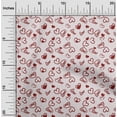 thumbnail image 2 of oneOone Georgette Viscose Maroon Fabric Valentine Love Heart Craft Projects Decor Fabric Printed By The Yard 42 Inch Wide, 2 of 4