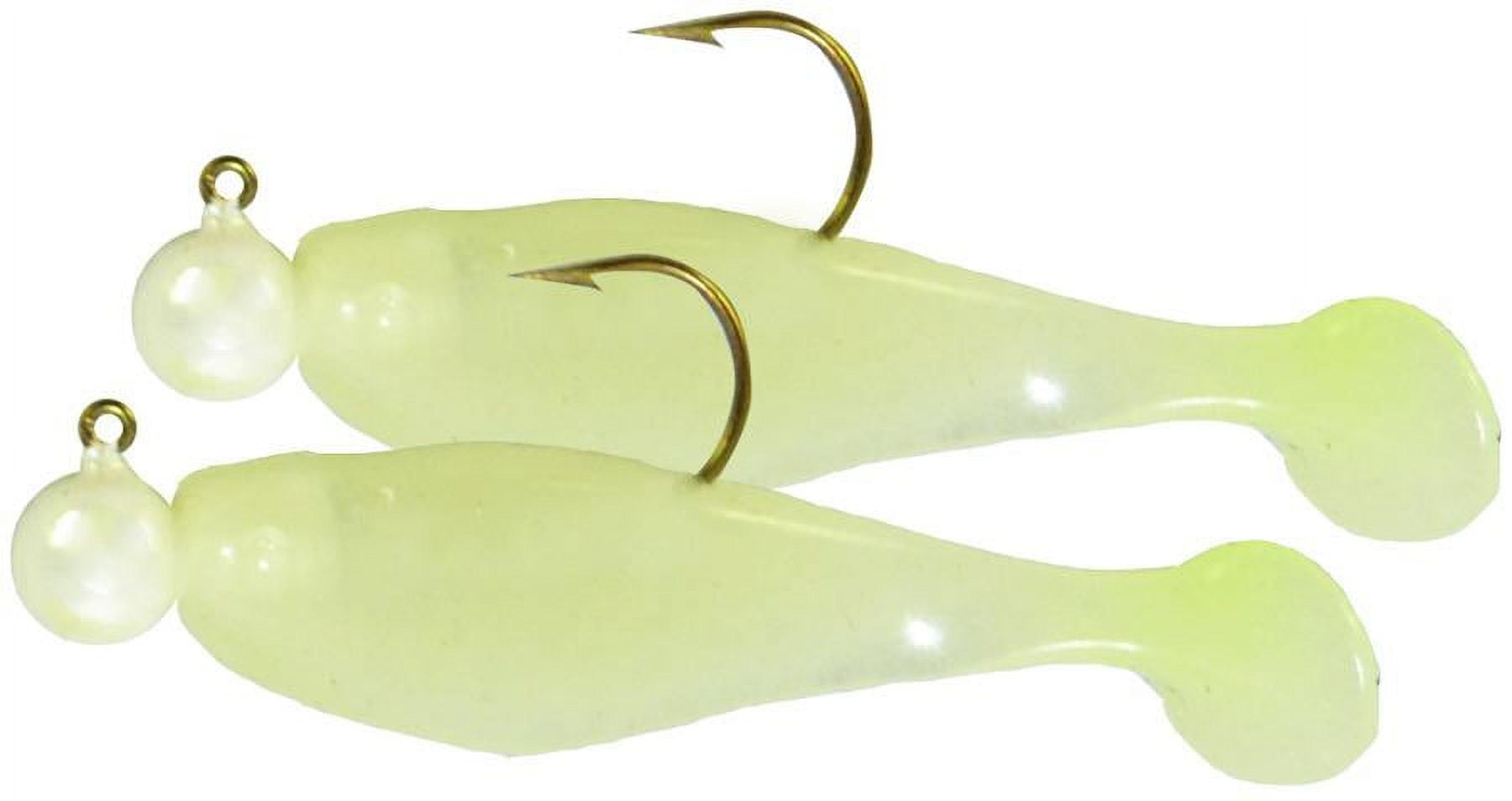 (6 pack) Texas Tackle Factory Double Shad Rig Softbait Duo Pack, Glow White, 1/4 oz