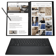 ASUS Zenbook Duo AI Powered 2-in-1 Laptop 14.0in Touchscreen OLED 2.8K Display (Intel Ultra 9-285H, 32GB LPDDR5X, 4TB PCIe SSD, Active Pen, Backlit KB, 2 Thunderbolt 4, WiFi 7, Webcam, Win 11 Pro)