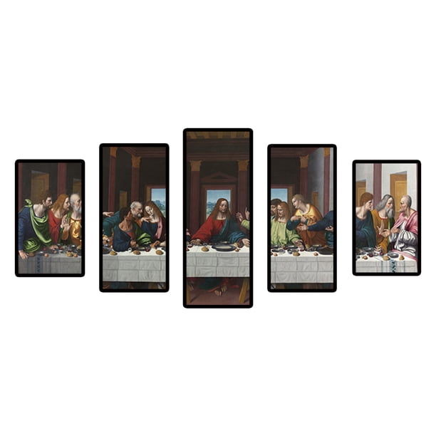 Cuadros Decorativos Punto de cruz completo 11CT algodón DIY 5 paneles La última cena hecho a mano regalo estampado Ehuebsd Nuevos Originales