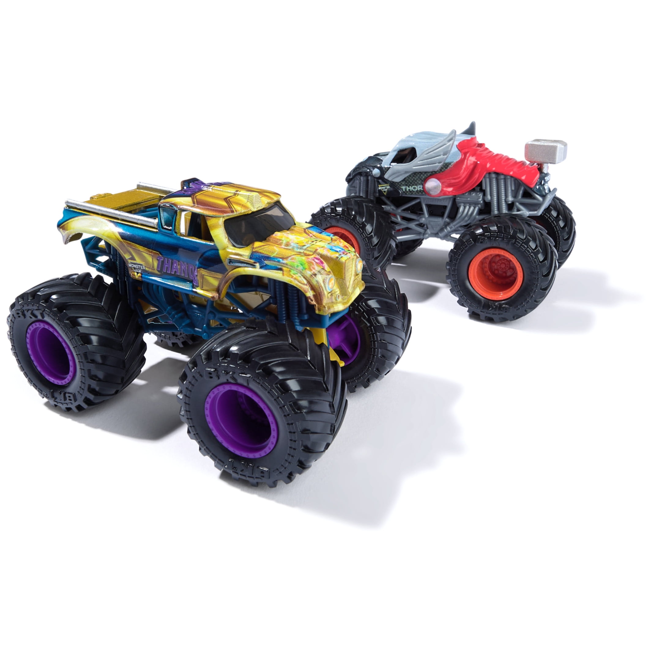 Monster Jam Marvel Thanos Vs. Thor Die-Cast Vehicle 2-Pack 1:64 Scale